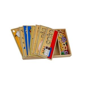 Melissa and Doug Classic Toy wooden See and Spell puzzles and letters